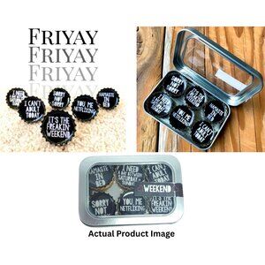 Funny‎ Magnet Set With Weekend-Themed Quotes In Tin Box
